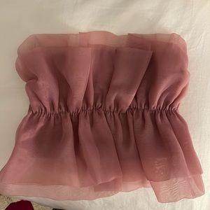 Zara Organza Bandeau Top Pink